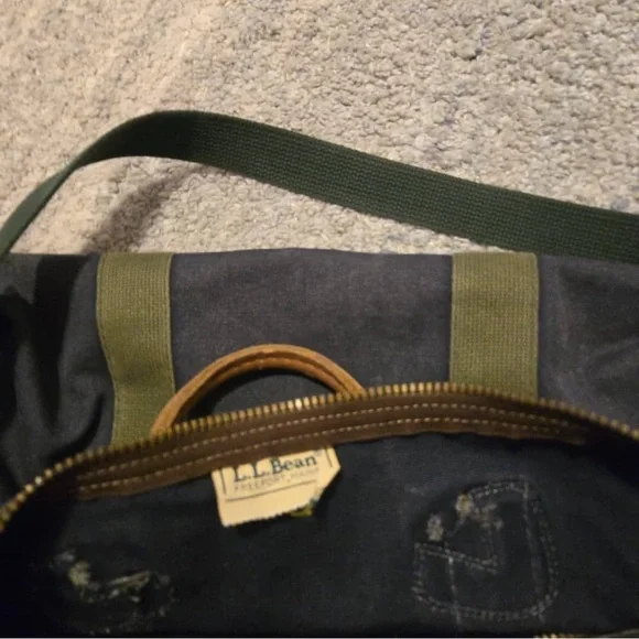Vintage L.L. Bean Duffle Bag Canvas w/ Leather Sz XL - USA Made